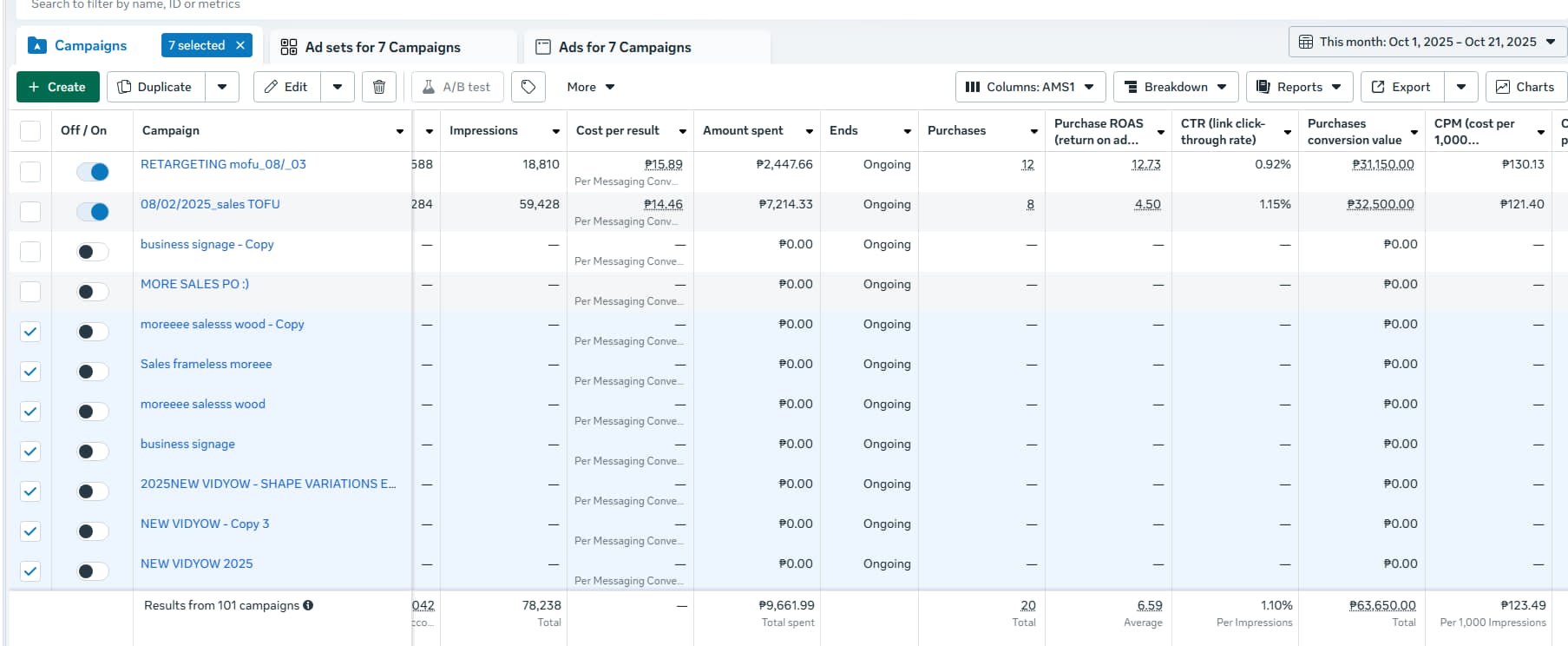 Meta Ads creative and ad set preview